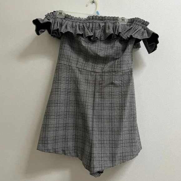 Urban Outfitters Off The Shoulder Printed Romper US 2 - Picture 5 of 11